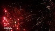 Einige Feuerwerksraketen explodieren am Himmel © NDR Foto: NDR Screenshot