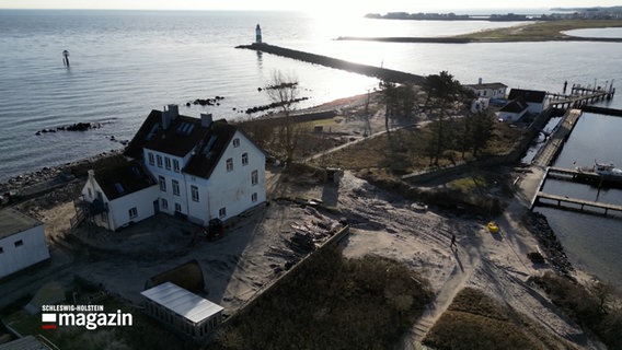 Eine Luftbildaufnahme der Lotseninsel in Schleimünde © NDR Foto: NDR Screenshot