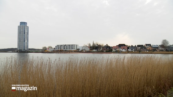 Der Wikingturm in Schleswig mit der Schlei im Vordergrund © NDR Foto: NDR Screenshot