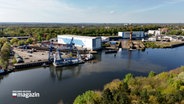 Eine Luftaufnahme der Nobiskrug-Werft in Rendsburg © NDR Foto: NDR Screenshot