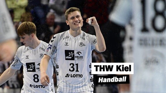 Luca Schwormstede, Handballspieler vom THW Kiel, jubelt in einem Spiel. © IMAGO / Holsteinoffice Foto: IMAGO / Holsteinoffice