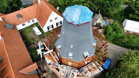 Obersicht auf die Baustelle der St. Johannis Mühle in Flensburg. © NDR 