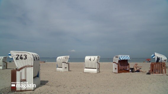 Mehrere Strandkörbe stehen an einem Strand. © NDR 