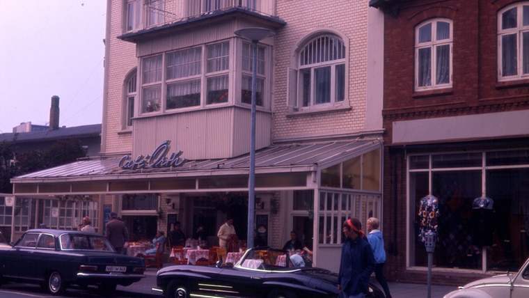 Eine historische Aufnahme des Café Orth auf Sylt aus dem Jahr 1963. © Dirk Jacobsen Foto: Dirk Jacobsen