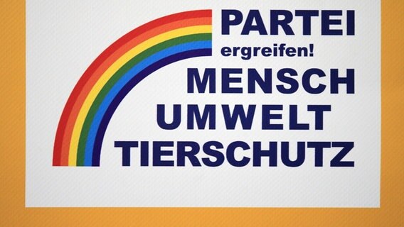 Das Logo der Tierschutzpartei - Partei ergreifen! Mensch Umwelt Tierschutz. © picture alliance / ZB | Jens Wolf Foto: Jens Wolf