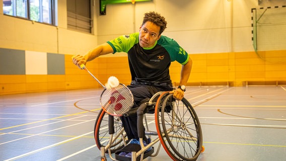 Kandidat*in Rick Hellmann für den Preis "Behindertensportler*in des Jahes 2024" in Aktion. © Behindertensportverband Niedersachsen Foto: Axel Herzig