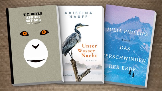 Die Cover der Bücher "Unter Wasser Nacht", "Das Verschwinden der Erde" und "Sprich mit mir"  