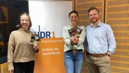 Stella Guttmann und Sven- Michael Salzer von Vivid Voices zu Gast bei Martina Gilica im Studio. © NDR 