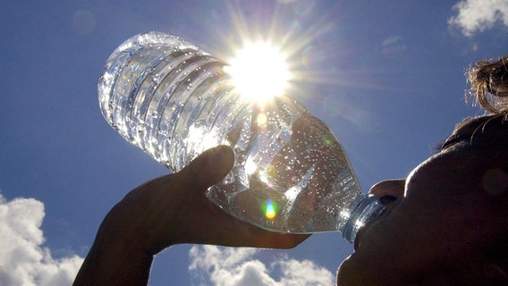 Eine junge Frau trinkt aus einer Wasserflasche. © picture-alliance / dpa Foto: Ulrich Perrey