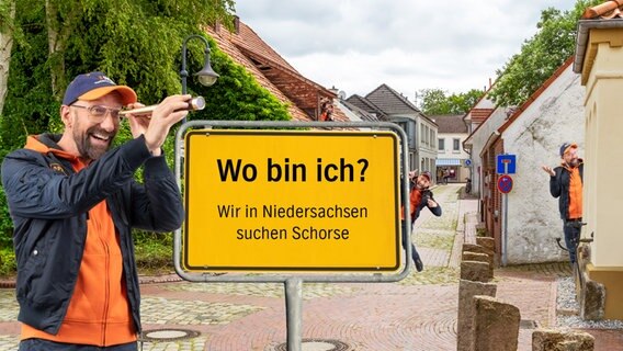 Viele Schorses verstecken sich in einer Häusergasse (Montage). © NDR / Hendrik Millauer Foto: Martin Huch