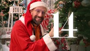 Ein als Weihnachtsmann verkleideter Schorse mit der Nummer 14 (Montage). © NDR Foto: Ania Schaal