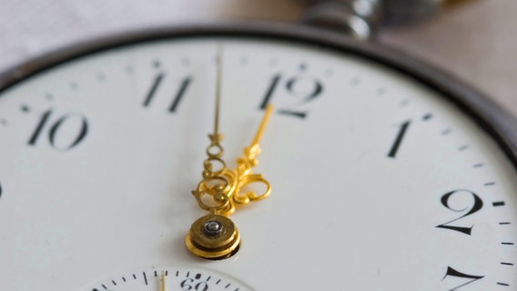 Eine Uhr zeigt 5 vor 12 © picture alliance / blickwinkel Foto: McPHOTO/O. Protze