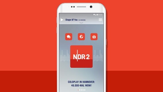 Blick auf die Startseite der NDR 2 App © NDR 