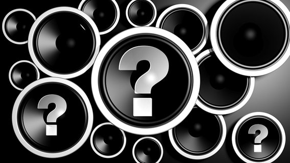 Fragezeichen auf Lautsprechern © fotolia.com Foto: viperagp
