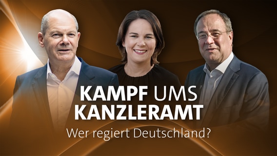Von links: Olaf Scholz (SPD), Annalena Baerbock (Die Grünen) und Armin Laschet (CDU).  