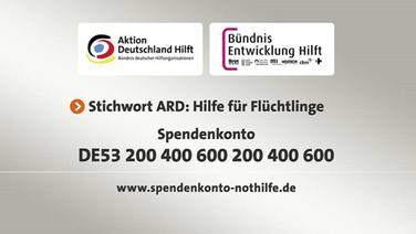 Spendenkontodaten von der Aktion "Hilfe für Flüchtlinge".  