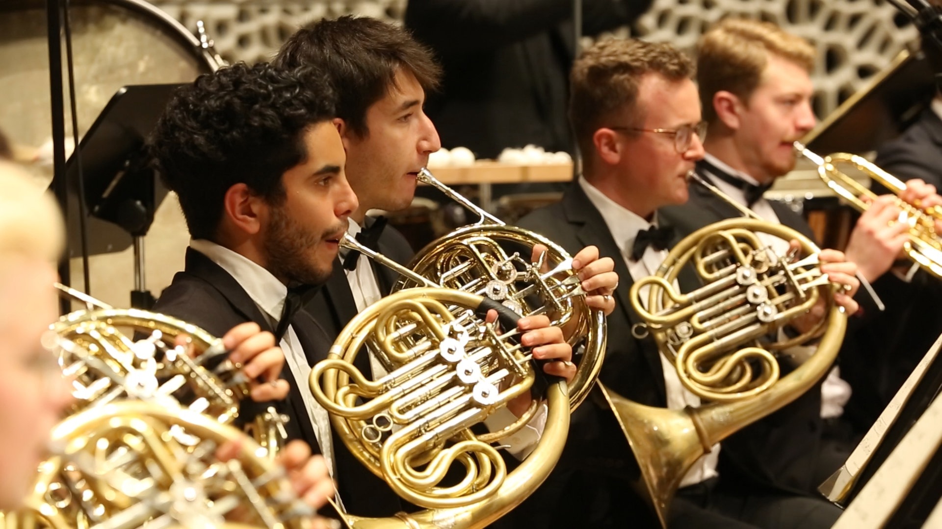 Das NDR Jugendsinfonieorchester auf der Bühne im Großen Saal der Elbphilharmonie. © NDR EO Foto: Screenshot