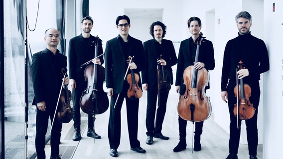 Ensemblebild: Das Ensemble Polygon in der Elbphilharmonie Hamburg © Ensemble Polygon Foto: Yihua Jin-Mengel