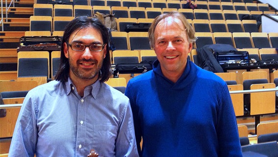 Leonidas Kavakos und Thomas Hengelbrock im Rolf-Liebermann-Studio © NDR Sinfonieorchester 