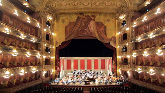 Konzertsaal des Teatro Colón: Das NDR Sinfonieorchester probt auf der Bühne © NDR SO 