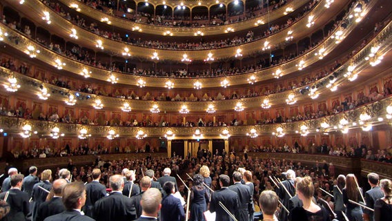 Blick über die Orchestermusiker in den Zuschauerraum des Teatro Colón © NDR SO 