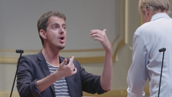 Screenshot: Philippe Jaroussky während einer Probe mit Thomas Hengelbrock © NDR Foto: Screenshot