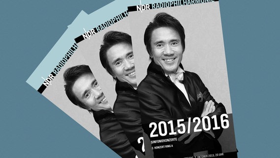 Programmheft-Cover zum Konzert am 1. und 2. Oktober mit Eiji Oue und dem Trio Jean Paul. © NDR 
