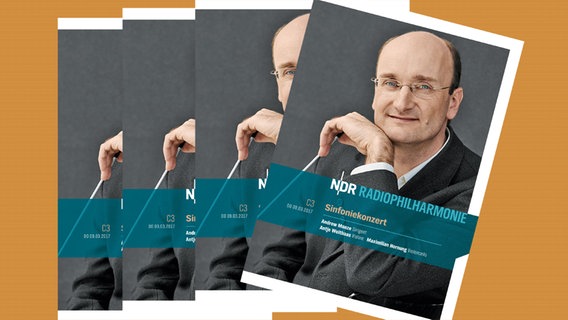 Programmheft-Cover zum Konzert am 9. März 2017 mit Andrew Manze, Antje Weithaas und Maximilian Hornung. © NDR 