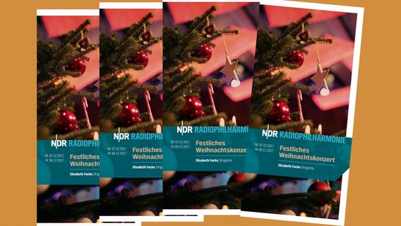 Programmheft-Cover zum Festlichen Weihnachtskonzert am 7. und 8. Dezember 2017 mit Elisabeth Fuchs. © NDR 