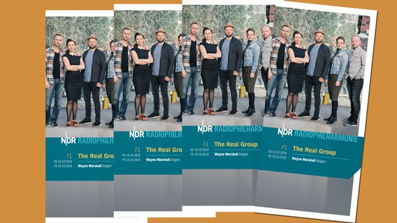 Programmheft-Cover zum Konzert am 18. und 19. Oktober 2018 mit Wayne Marshall und The Real Group. © NDR 