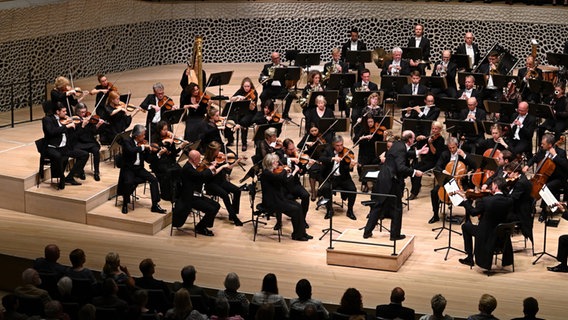 Die NDR Radiophilharmonie auf der Bühne der Hamburger Elbphilharmonie © Carsten P. Schulze Foto: Carsten P. Schulze