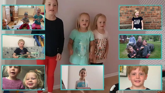 Screenshot eines Videos mit einer Montage aller singenden Kinder © NDR 