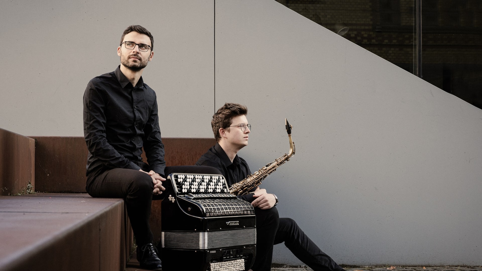 Duo Anemos, Anže Rupnik, Saxophon, und Marko Trivunović, Akkordeon © NDR Foto: Anna Tena