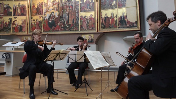 Das Helian Quartett im Landesmuseum  Foto: M. Plümer