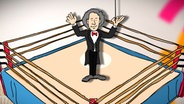 Eine Animation von einem Dirigenten im Ring © NDR 