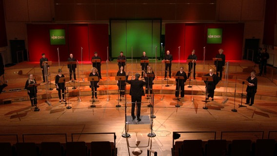 Screenshot: Klaas Stok dirigiert den NDR Chor während der Produktion zu Dvořáks "Birke am grünen Bergeshang" im Rolf-Liebermann-Studio des NDR © NDR Foto: Screenshot