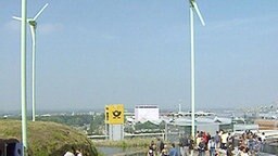 Blick vom Dach des niederländischen Expo-Pavillons. © NDR 
