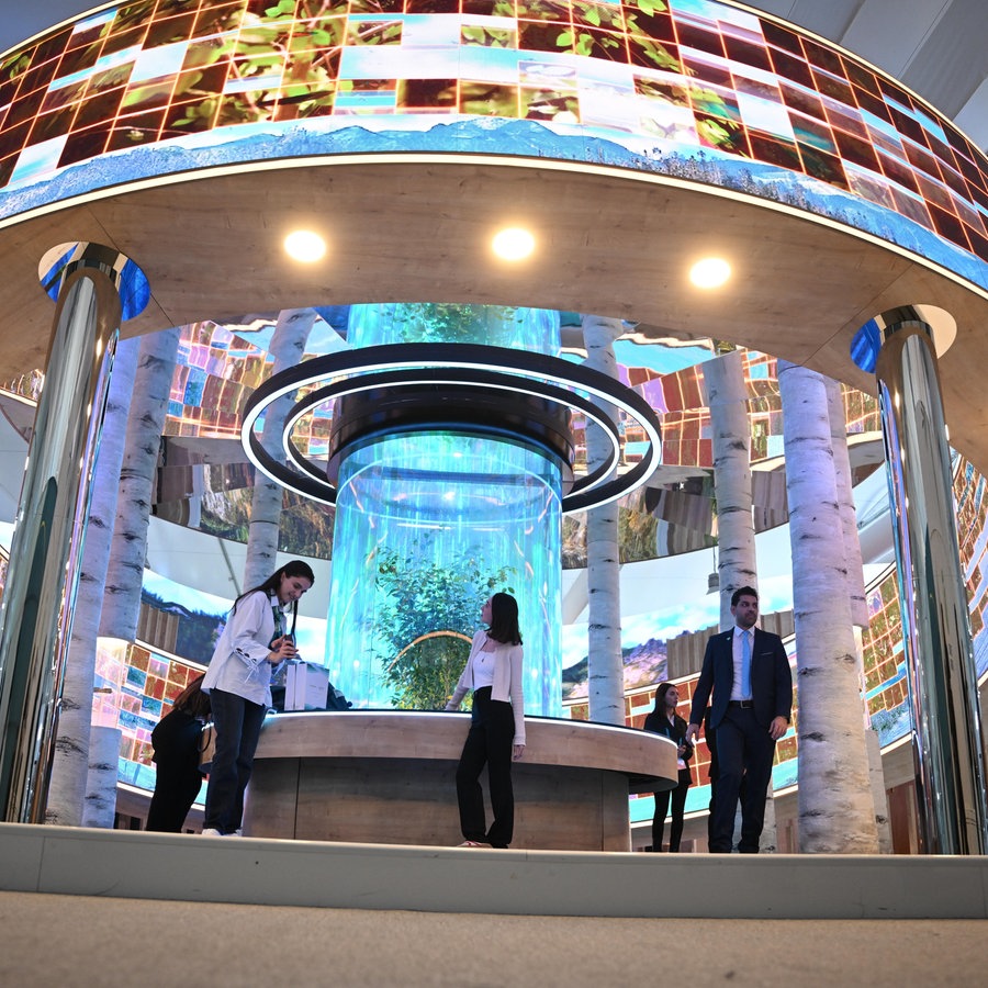 Ein Themen-Pavillon auf der Weltklimakonferenz in Baku. © Picture Alliance / Anadolu Foto: Aytug Can Sencar