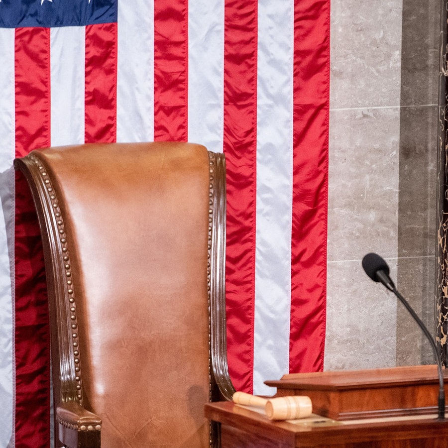 Der leere Stuhl des Sprechers des US-Repräsentantenhauses in Washington, D.C. ©  Xinhua News Agency Foto: Liu Jie