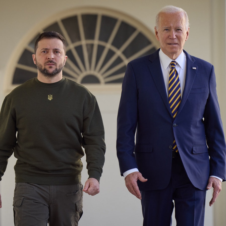 Ukraines Präsident Selenskyj trifft US Präsident Joe Biden im Weißen Haus. © picture alliance / SvenSimon-ThePresidentialOfficeU | Presidential Office of Ukraine 