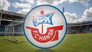 Hansa Logo im Stadion.  