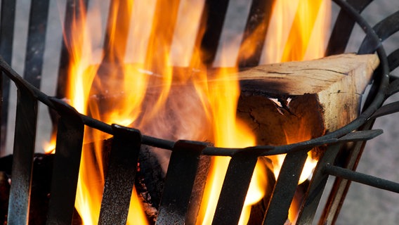 Holzscheite brennen in einem Feuerkorb © sasel77/fotolia Foto: sasel77