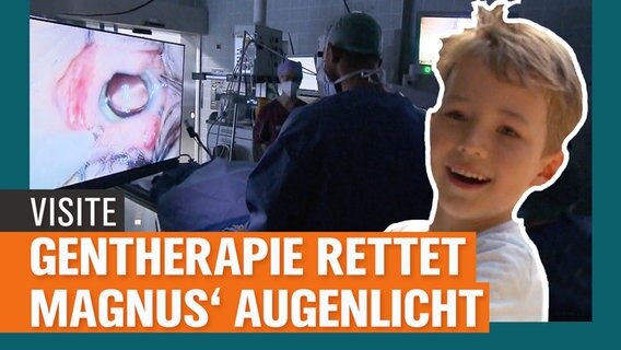 Junge im Vordergrund, im Hintergrund eine OP-Situation. © NDR 