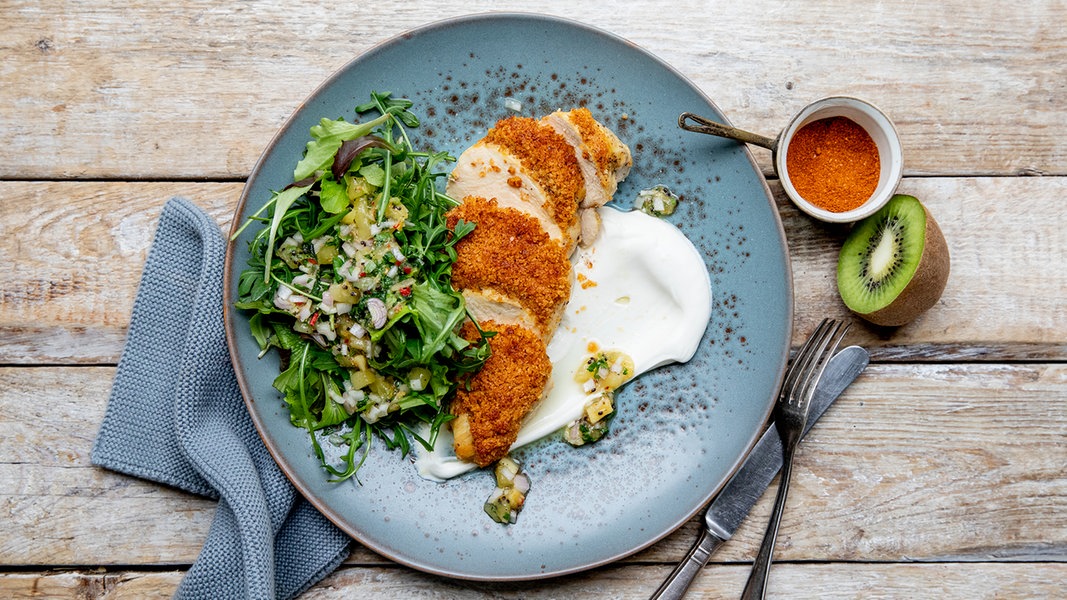 Chicken breast with harissa crust and wild herb salad |  > – Guide – Cooking
