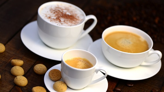 Verschiedene Kaffeesorten in Kaffeetassen. © fotolia Foto: Printemps