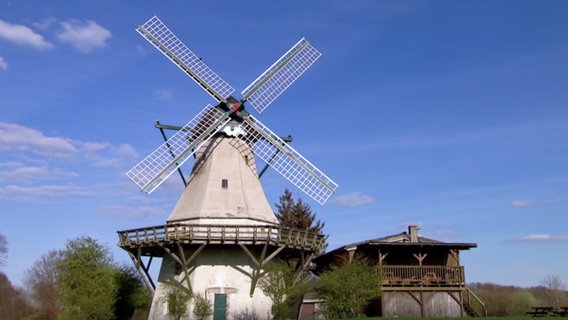 Die Windmühle "Fortuna" im Landschaftsmuseum Unewatt in Angeln. © NDR 