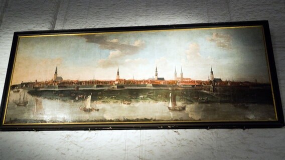 Ein altes Gemälde mit einer Ansicht von Hamburg. © NDR Foto: Anja Deuble