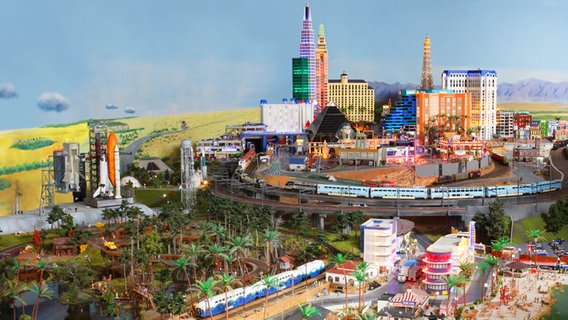 Ansicht von Las Vegas im Amerika-Abschnitt des Hamburger Miniatur Wunderlandes. © Miniatur Wunderland Hamburg 