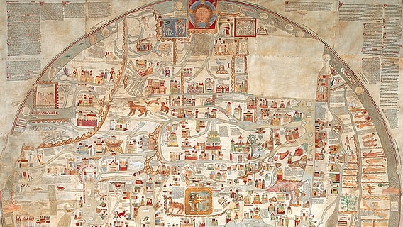 Ausschnitt aus der Ebstorfer Weltkarte © Kloster Ebstorf 