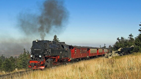 Die Harzer Schmalspurbahn fährt auf den Brocken. © imago/McPHOTO/Engler 